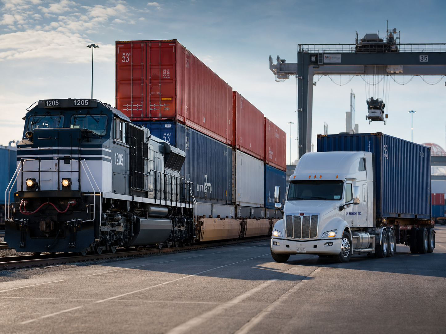 Intermodal rail freight yard